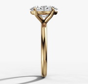 Signature Solitaire Engagement Ring with Oval Cut Diamond