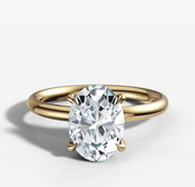 Signature Solitaire Engagement Ring with Oval Cut Diamond