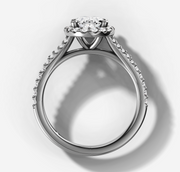 Split Band Halo Oval Diamond Ring | Jewelverra