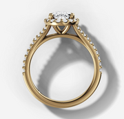 Split Band Halo Oval Diamond Ring | Jewelverra