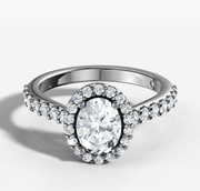 Oval Halo Diamond Band Ring | Jewelverra