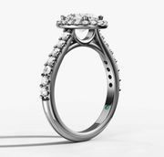 Oval Halo Diamond Band Ring | Jewelverra