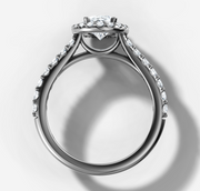 Oval Halo Diamond Band Ring | Jewelverra