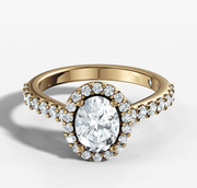 Oval Halo Diamond Band Ring | Jewelverra