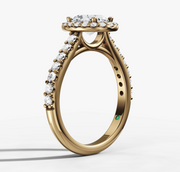 Oval Halo Diamond Band Ring | Jewelverra
