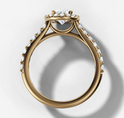 Oval Halo Diamond Band Ring | Jewelverra