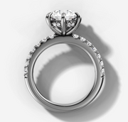 Hidden Halo Shared Prong Round Diamond Ring | Jewelverra