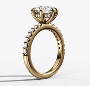 Hidden Halo Shared Prong Round Diamond Ring | Jewelverra
