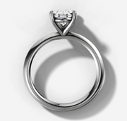 Knife Edge Solitaire Engagement Ring with Oval Cut Diamond