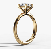 Knife Edge Solitaire Engagement Ring with Oval Cut Diamond