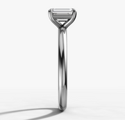 Signature Solitaire Engagement Ring with Emerald Cut Diamond