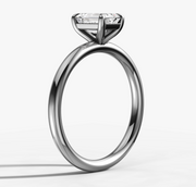 Signature Solitaire Engagement Ring with Emerald Cut Diamond