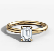 Signature Solitaire Engagement Ring with Emerald Cut Diamond