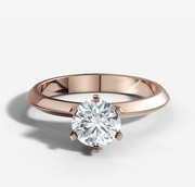 Knife Edge Round Diamond Ring | Jewelverra