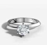 Knife Edge Round Diamond Ring | Jewelverra