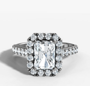 Radiant Halo Diamond Ring | Jewelverra