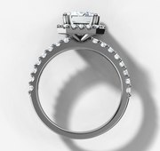 Signature Halo Diamond Engagement Ring with Emerald Cut Diamond