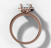 Petite Halo Emerald Diamond Ring | Jewelverra
