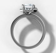 Petite Halo Emerald Diamond Ring | Jewelverra