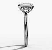 Double Claw Radiant Diamond Ring | Jewelverra