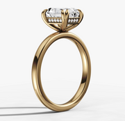 Double Claw Radiant Diamond Ring | Jewelverra