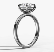 Hidden Halo Princess Solitaire Ring | Jewelverra