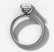 Hidden Halo Princess Solitaire Ring | Jewelverra