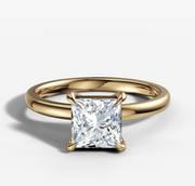 Hidden Halo Princess Solitaire Ring | Jewelverra
