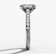 Cathedral French Pave Oval Diamond Ring | Jewelverra