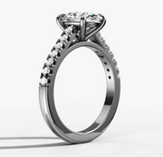 Cathedral French Pave Oval Diamond Ring | Jewelverra