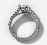 Cathedral French Pave Oval Diamond Ring | Jewelverra