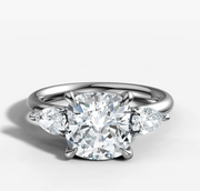 Double Claw Radiant Diamond Ring | Jewelverra