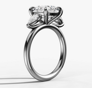 Double Claw Radiant Diamond Ring | Jewelverra