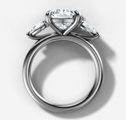 Double Claw Radiant Diamond Ring | Jewelverra