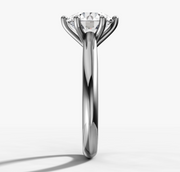 Tapered Solitaire Round Diamond Ring | Jewelverra