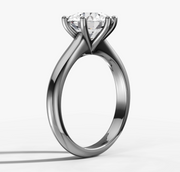 Tapered Solitaire Round Diamond Ring | Jewelverra