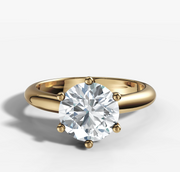 Tapered Solitaire Round Diamond Ring | Jewelverra
