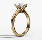 Tapered Solitaire Round Diamond Ring | Jewelverra