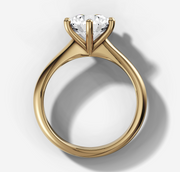 Tapered Solitaire Round Diamond Ring | Jewelverra