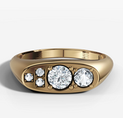 Five Stone Diamond Signet Ring | Jewelverra