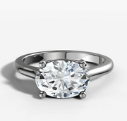 East West Oval Diamond Ring | Jewelverra