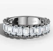 Pave Band With 0.20ct Emerald Cut Diamonds