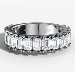 Pave Band With 0.20ct Emerald Cut Diamonds