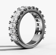 Pave Band With 0.20ct Emerald Cut Diamonds