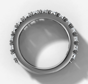 Pave Band With 0.20ct Emerald Cut Diamonds