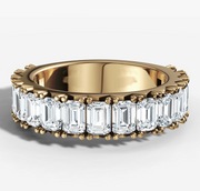 Pave Band With 0.20ct Emerald Cut Diamonds