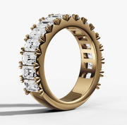 Pave Band With 0.20ct Emerald Cut Diamonds