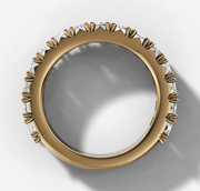 Pave Band With 0.20ct Emerald Cut Diamonds