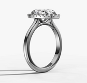 Petite Halo Marquise Diamond Ring | Jewelverra