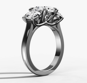 Three Stone Oval Diamond Ring | Jewelverra